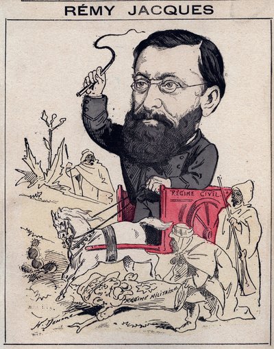 Remy Jacques, voormalig senator van Algerije (Oran) - Cartoon door Henri Demare in 