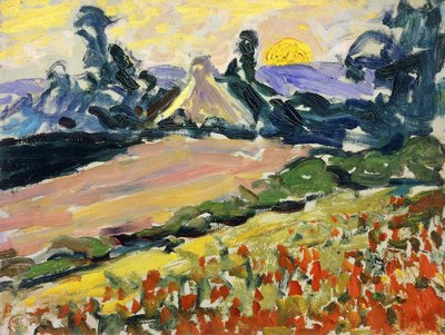 Landschap bij Zonsondergang door Henri Edmond Cross