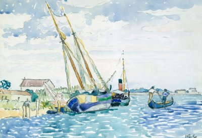 Mariene Scene (Boten bij Venetië), 1903 door Henri Edmond Cross