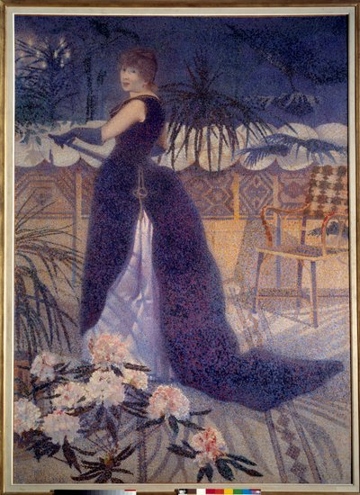 Mevrouw Hector France (1849-1933) (schilderij door Henri Delacroix) door Henri Edmond Cross