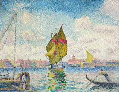 Zeilboten op Giudecca of Venetië, Marine door Henri Edmond Cross