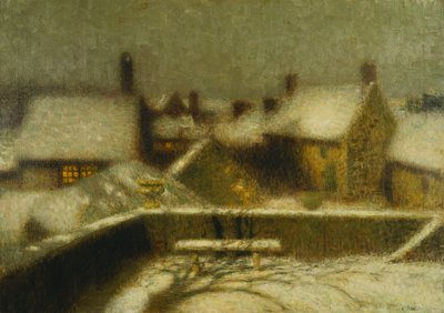 Gerberoy in de Sneeuw door Henri Eugene Augustin Le Sidaner