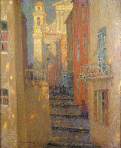 De Kerkstraat door Henri Eugene Augustin Le Sidaner