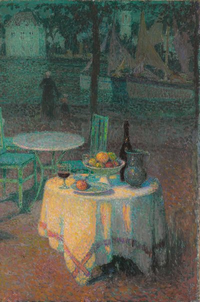 Haven Café door Henri Eugene Augustin Le Sidaner