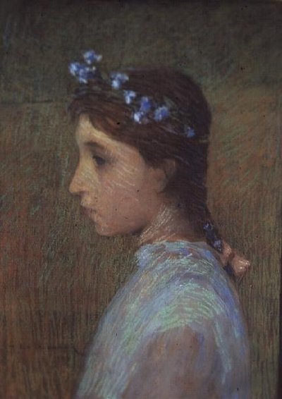 Portret van Marguerite Le Sidaner door Henri Eugene Augustin Le Sidaner