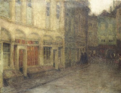 Plein in Ieper, schemering, c.1898 door Henri Eugene Augustin Le Sidaner