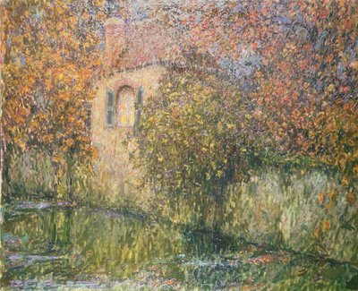 Het huis aan de rivier door Henri Eugene Augustin Le Sidaner