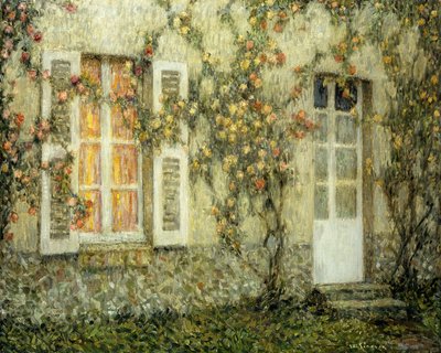 Het Huis van Rozen door Henri Eugene Augustin Le Sidaner
