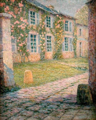 Het huis met rozen, Versailles door Henri Eugene Augustin Le Sidaner