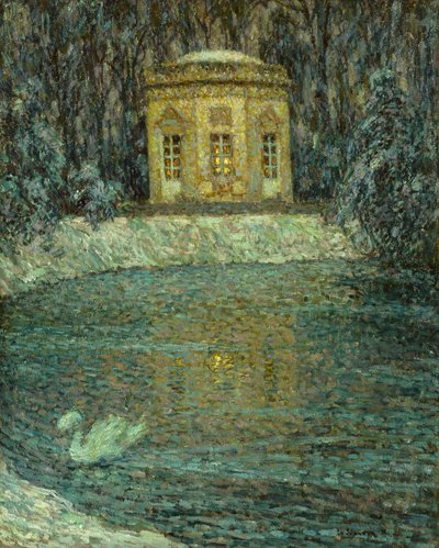 Het Muziekpaviljoen Onder de Sneeuw door Henri Eugene Augustin Le Sidaner