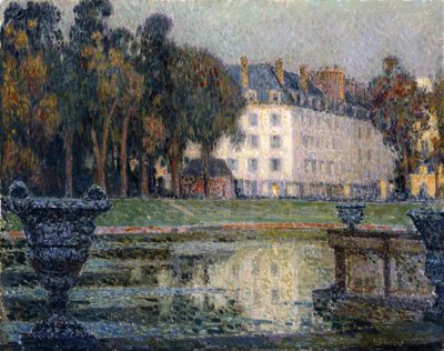 De Neptunusfontein in de Schemering door Henri Eugene Augustin Le Sidaner