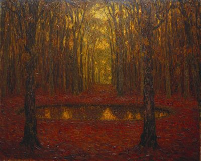 De vijver in Versailles in de herfst door Henri Eugene Augustin Le Sidaner
