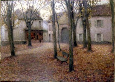 Het dorp in de herfst door Henri Eugene Augustin Le Sidaner