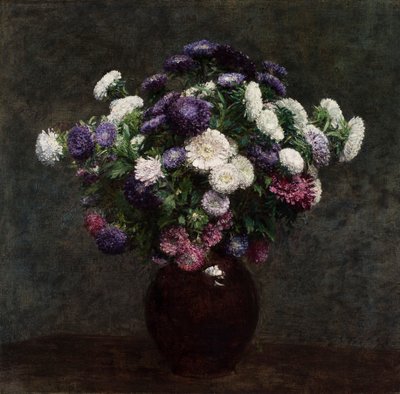 Asters in een vaas door Henri Fantin-Latour