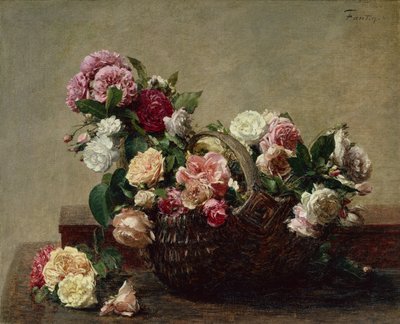 Mand met rozen door Ignace Henri Jean Fantin Latour
