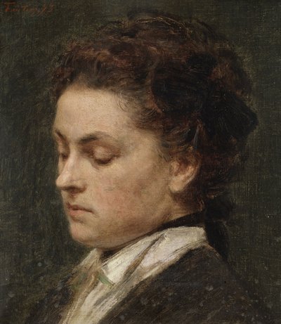 Studie voor het portret van Victoria Dubourg, vrouw van de kunstenaar door Henri Fantin-Latour
