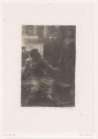Aeneas ziet de geest van Hector door Ignace Henri Jean Fantin Latour