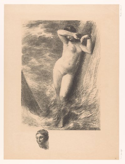 Andromeda vastgeketend aan een rots in het water door Ignace Henri Jean Fantin Latour