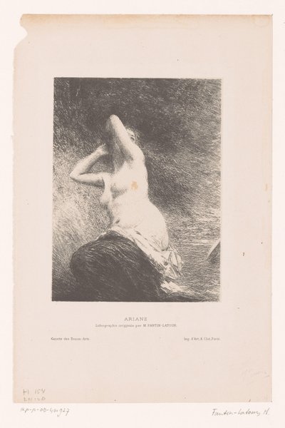 Ariadne achtergelaten op het eiland Naxos door Ignace Henri Jean Fantin Latour