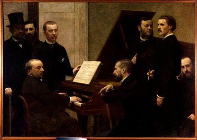 Rond de piano door Ignace Henri Jean Fantin Latour