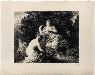 Badende vrouwen, middelgrote plaat door Ignace Henri Jean Fantin Latour