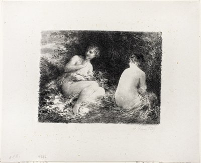 Badende vrouwen, tweede medium plaat door Ignace Henri Jean Fantin Latour