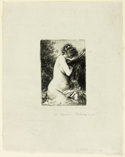 Huilende Vrouw: Studie van een zittende vrouw in rechterprofiel door Ignace Henri Jean Fantin Latour