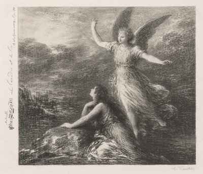 Debuut uit het paradijs en de Peri (tweede plaat) door Ignace Henri Jean Fantin Latour