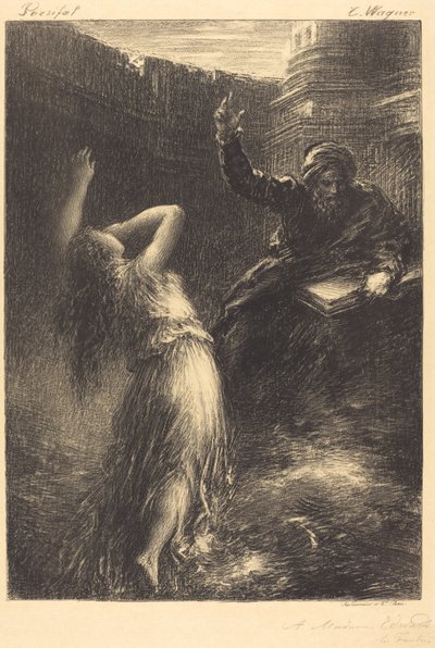Evocatie van Kundry (2e plaat) door Ignace Henri Jean Fantin Latour