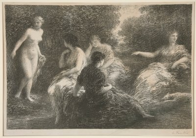 Vijf Nimfen door Ignace Henri Jean Fantin Latour