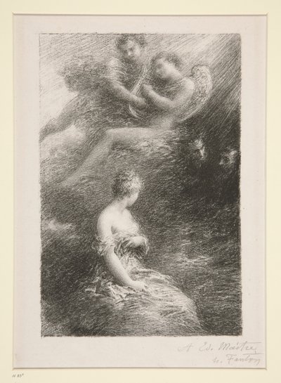 De verdoemenis van Faust: verschijning van Marguerite door Ignace Henri Jean Fantin Latour