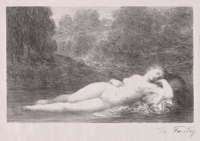 Liggend in het water door Ignace Henri Jean Fantin Latour