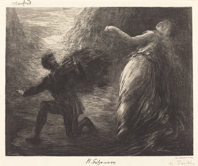 Manfred en Astarte (1e plaat) door Ignace Henri Jean Fantin Latour