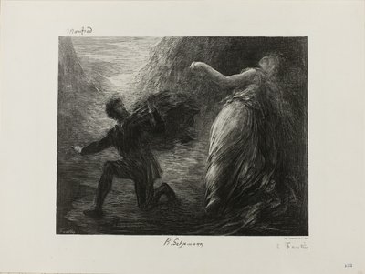 Manfred en Astarte, uit Robert Schumanns Ouverture voor "Manfred (1848-49)". door Henri Fantin Latour