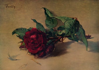 Rode roos, ca. 1864, 1938 door Ignace Henri Jean Fantin Latour