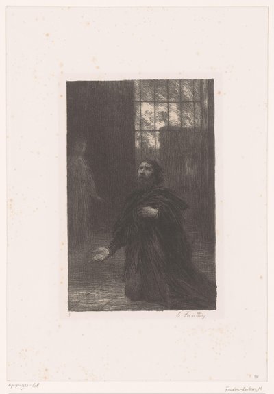 Rienzi bidt tot God door Ignace Henri Jean Fantin Latour