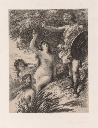 Siegfried en de dochters van de Rijn door Ignace Henri Jean Fantin Latour