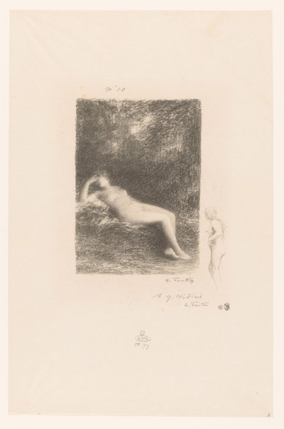 Slapende waternimf door Ignace Henri Jean Fantin Latour