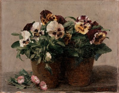Stilleven: Viooltjes en Madeliefjes, 1880 door Ignace Henri Jean Fantin Latour