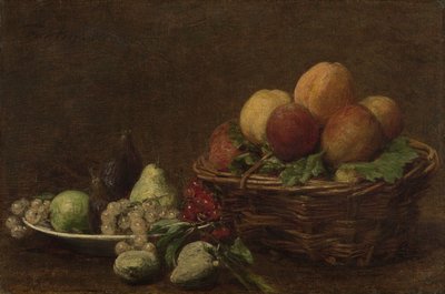Stilleven met fruit door Ignace Henri Jean Fantin Latour