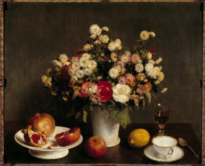 Stilleven met fruit door Ignace Henri Jean Fantin Latour