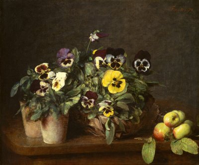 Stilleven met viooltjes door Ignace Henri Jean Fantin Latour