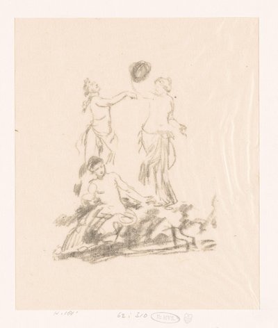 Studie van drie dansende vrouwen door Ignace Henri Jean Fantin Latour