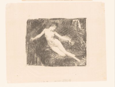 Studie van een naakte, ontwakende vrouw door Ignace Henri Jean Fantin Latour