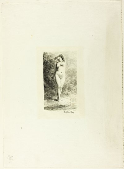 Studie van staande vrouw, van voren gezien door Ignace Henri Jean Fantin Latour