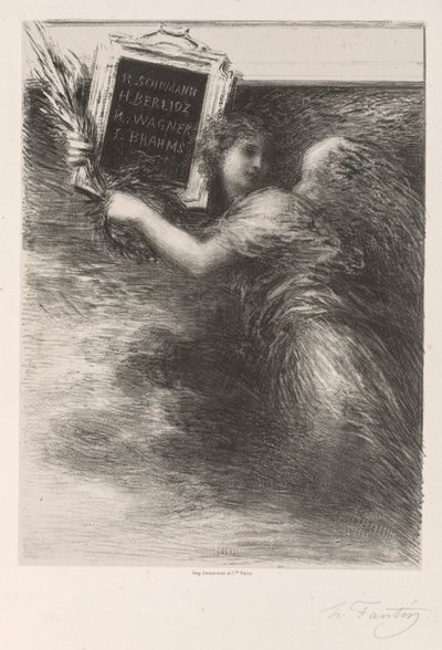 Het genie van de muziek door Ignace Henri Jean Fantin Latour