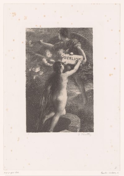 Titelprent voor: Hector Berlioz, sa vie et ses oeuvres Leven en werken van Hector Berlioz door Ignace Henri Jean Fantin Latour
