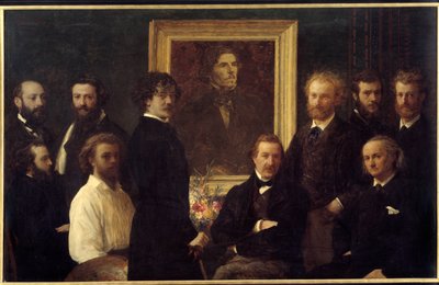 Hulde aan Eugène Delacroix door Ignace Henri Jean Fantin Latour