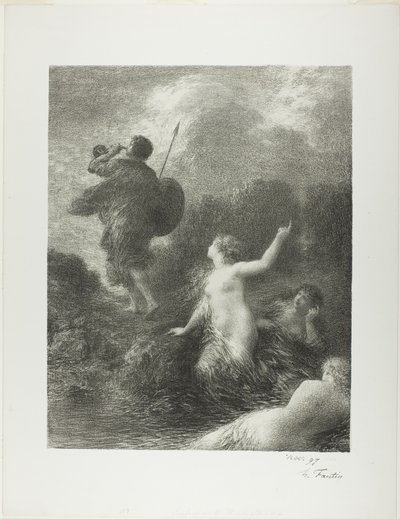 Schemering van de Goden: Siegfried en de Rijnmeisjes door Ignace Henri Jean Fantin Latour