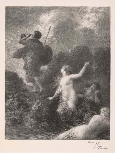 Schemering der Goden: Siegfried en de Rijnmeisjes door Ignace Henri Jean Fantin Latour